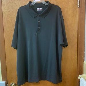 Dark gray short sleeve polo. Breathable material big&tall 2xb